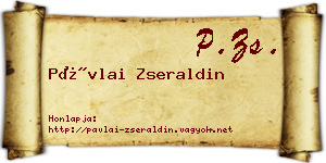 Pávlai Zseraldin névjegykártya